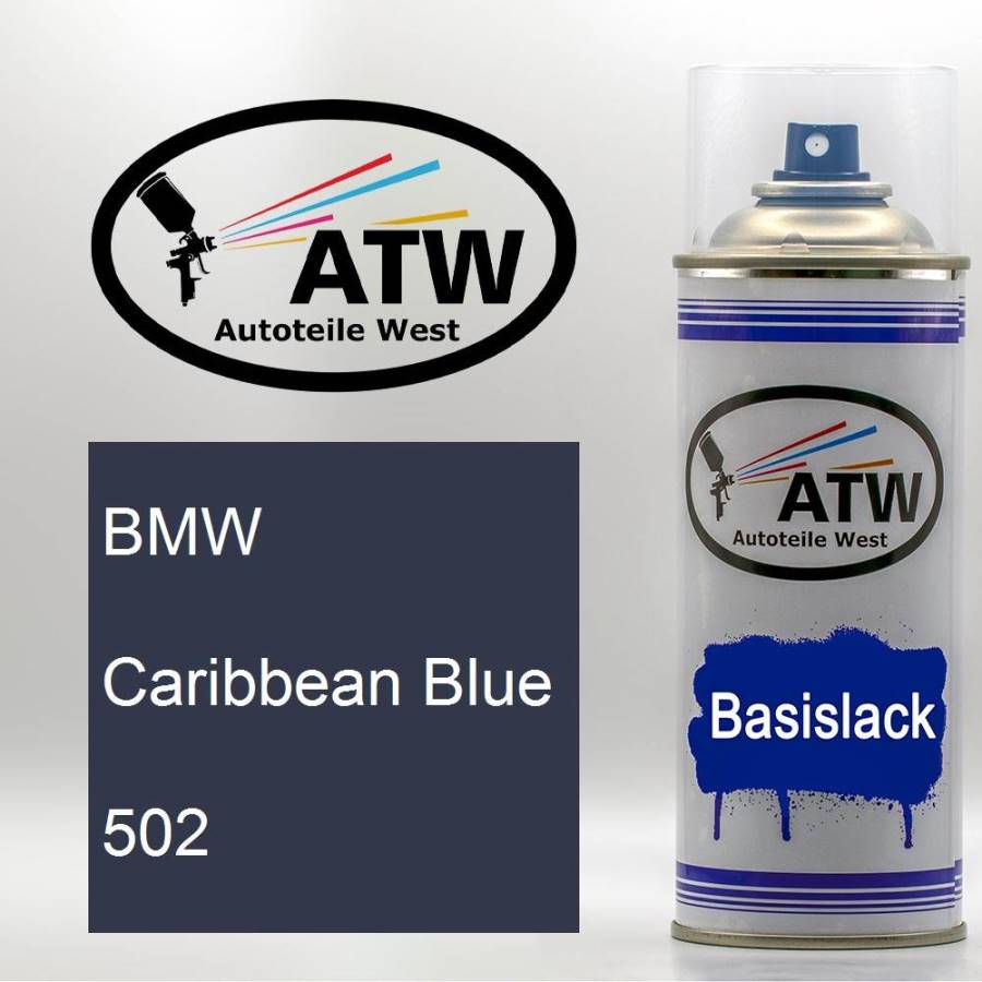 BMW, Caribbean Blue, 502: 400ml Sprühdose, von ATW Autoteile West.